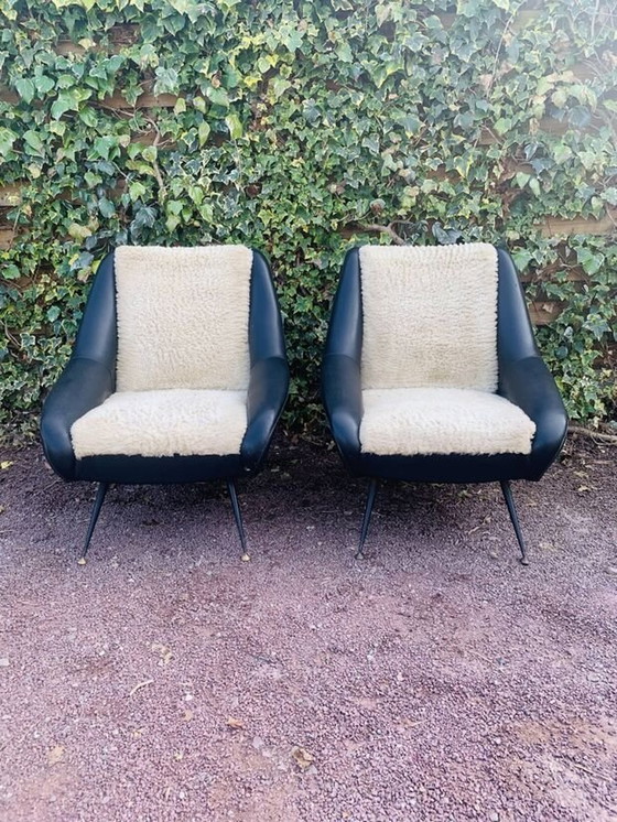 Image 1 of Pair Of Vintage Armchairs