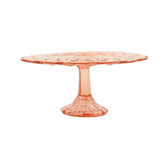 Image 1 of Art Deco Pink Rosaline Cake Dish