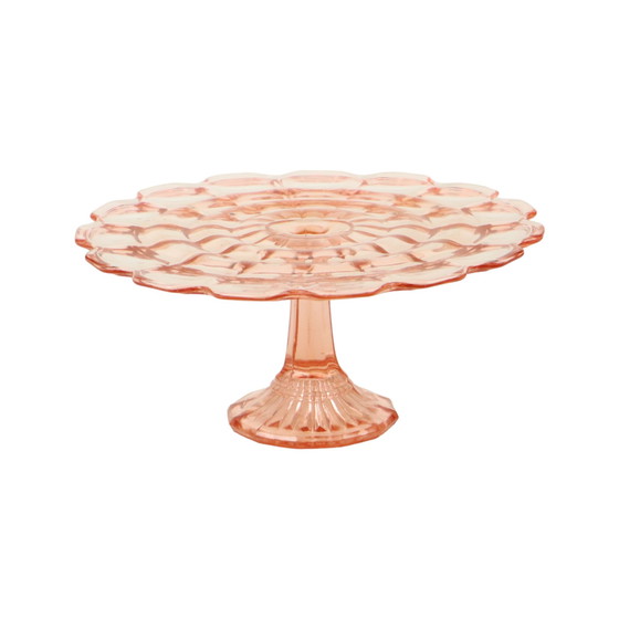 Image 1 of Art Deco Pink Rosaline Cake Dish