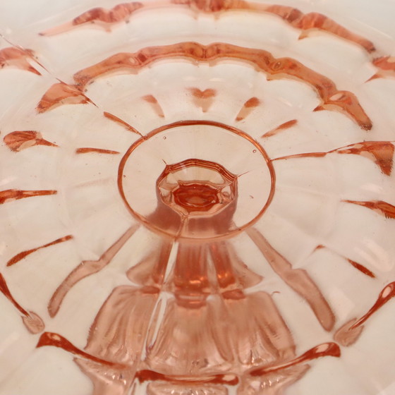 Image 1 of Art Deco Pink Rosaline Cake Dish