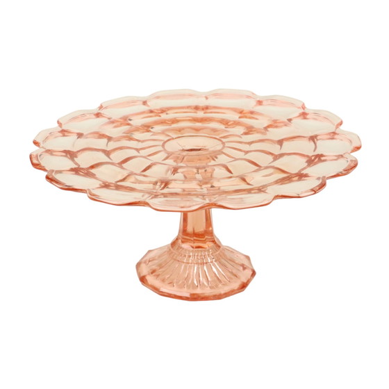 Image 1 of Art Deco Pink Rosaline Cake Dish