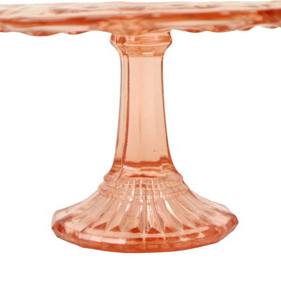 Image 1 of Art Deco Pink Rosaline Cake Dish