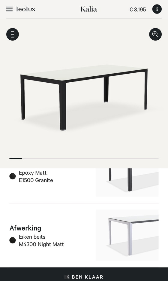 Image 1 of Leolux Kalia table white-black