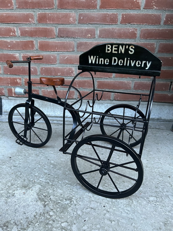 Image 1 of Antique Wine Bottle Holder Tricycle Bicycle