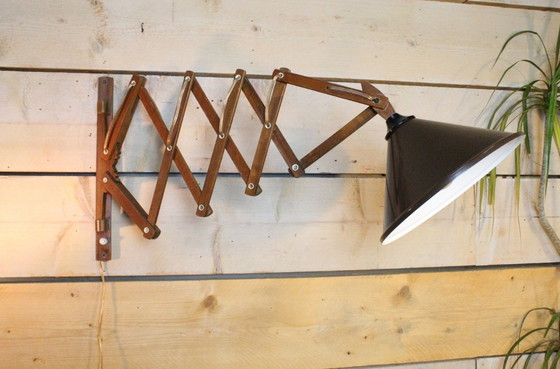 Image 1 of T.J.W. Zweers 60S Teak Scissor Lamp