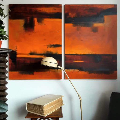 Dário Bosa diptych oil canvas