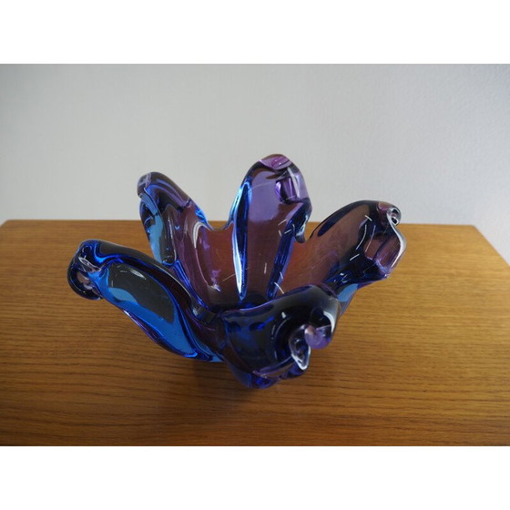 Image 1 of Vintage glass bowl, Czechoslovakia 1950