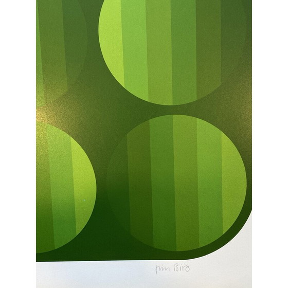 Image 1 of Vintage photolithograph "Tribute to Vasarely" by Jim Bird, 1970