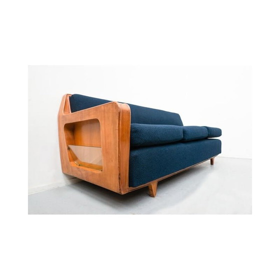 Image 1 of Mid-century blue sofa by Melchiorre Bega, Italy 1950s