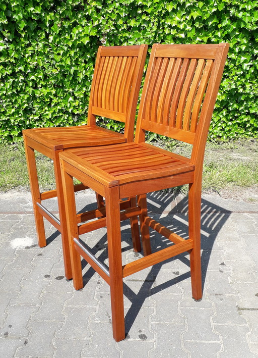 2 Gloster teak bar chairs