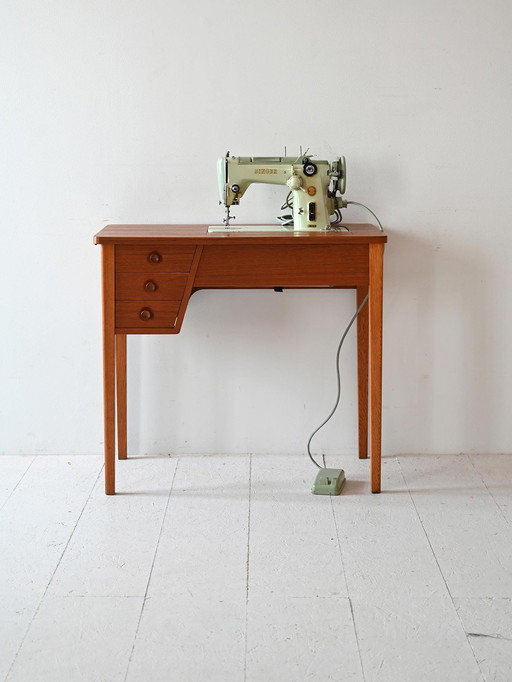 Desk With Singer Sewing Machine