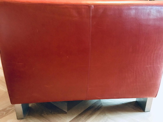 Image 1 of Red leather Topform armchair Panhard