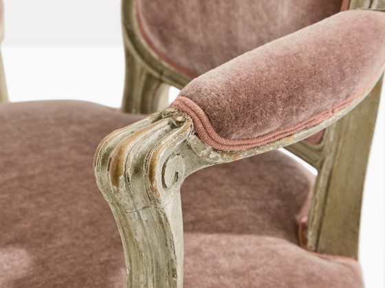 Image 1 of Coppia di poltrone neoclassiche Luigi XV con timbro Maison Jansen, anni '40