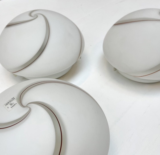 Image 1 of Conjunto de 3 lámparas de techo o de pared de Murano de Vetri VM, años 60