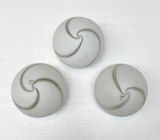 Image 1 of Conjunto de 3 lámparas de techo o de pared de Murano de Vetri VM, años 60
