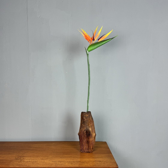 Image 1 of Vintage Brutalist Wooden Vase