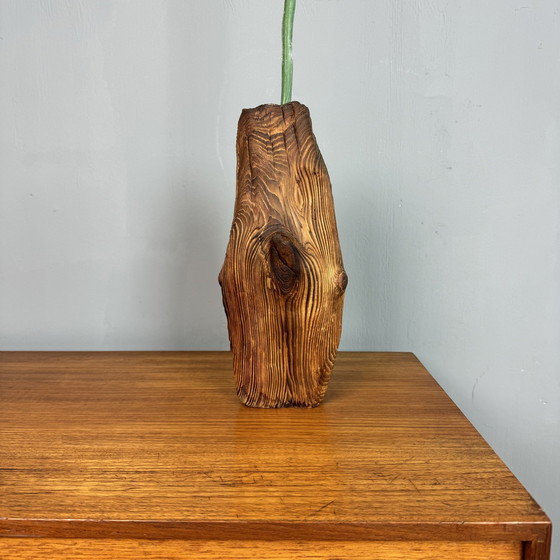 Image 1 of Vintage Brutalist Wooden Vase