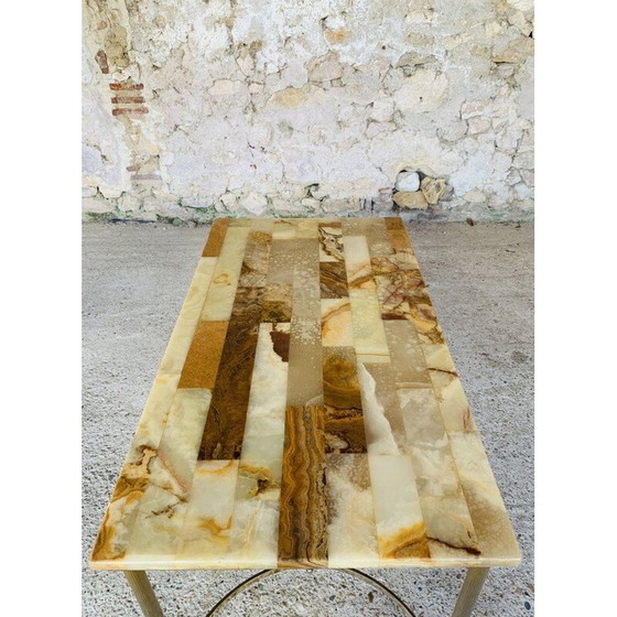 Image 1 of Vintage marble and onyx coffee table, 1970
