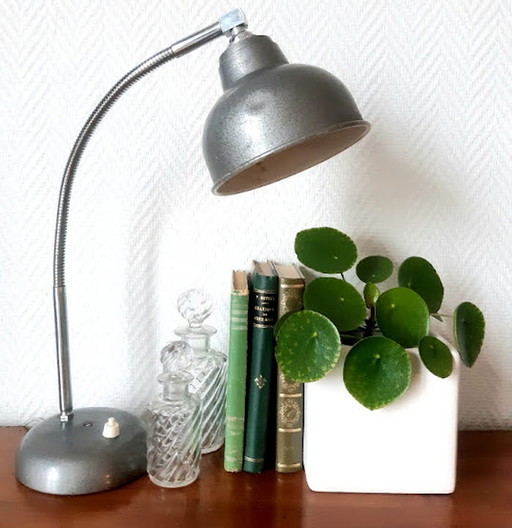 Grey industrial desk lamp