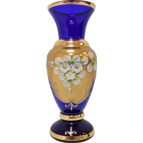Image 1 of Vintage handmade glass vase, Czechoslovakia 1960