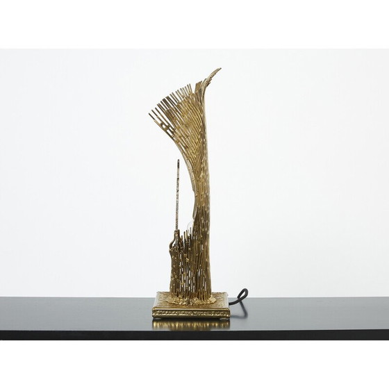 Image 1 of Vintage brass lamp by Henri Fernandez for Maison Honoré, 1970s