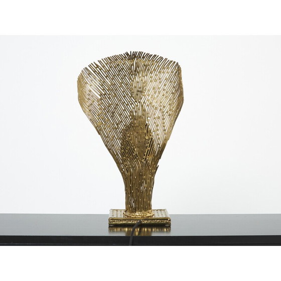 Image 1 of Vintage brass lamp by Henri Fernandez for Maison Honoré, 1970s