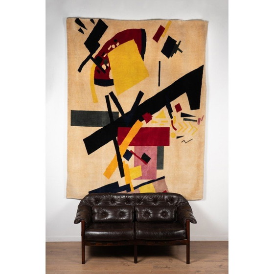 Image 1 of Vintage “Suprematist Composition 2” rug in Merino wool by Kasimir Malevitch, 1915
