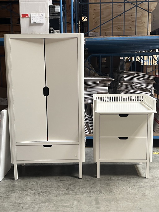 Sebra 2 Door Closet And Dresser White