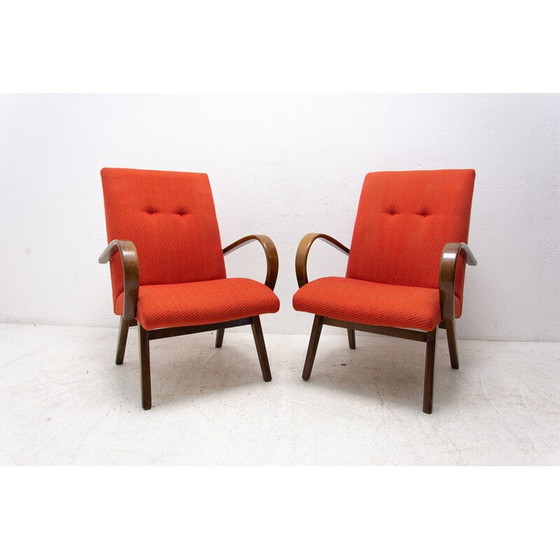 Image 1 of Pair of mid century beech wood armchairs by Jaroslav Šmídek, Czechoslovakia 1970s
