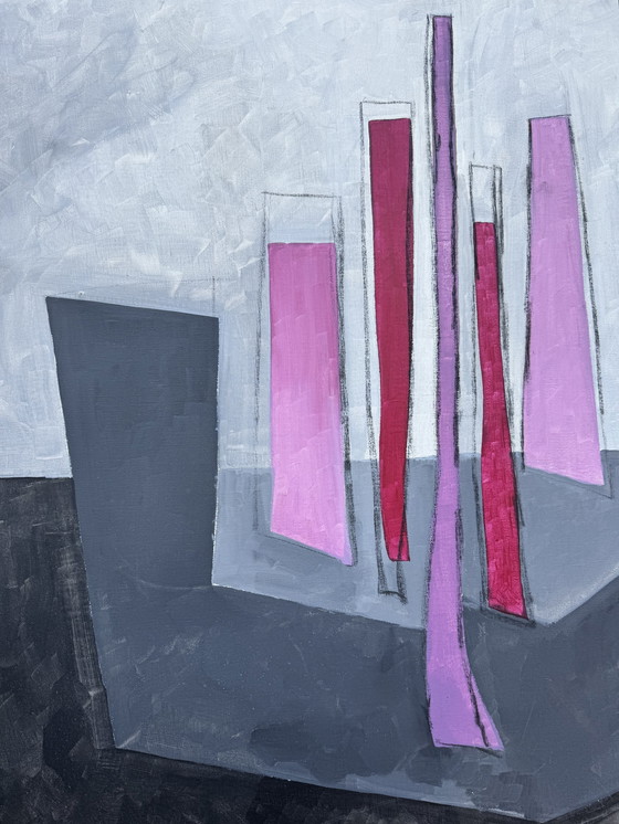 Image 1 of Jean-Marie Planque 1932-1992 Sublime Large Abstract Composition on Canvas