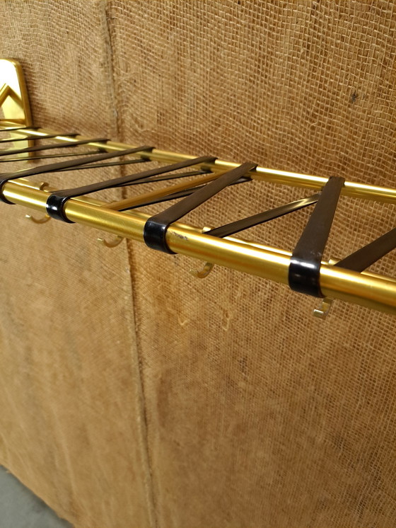 Image 1 of Wall Coat Rack Gold With Hooks And Shelf, No. 2, Wall Coat Rack