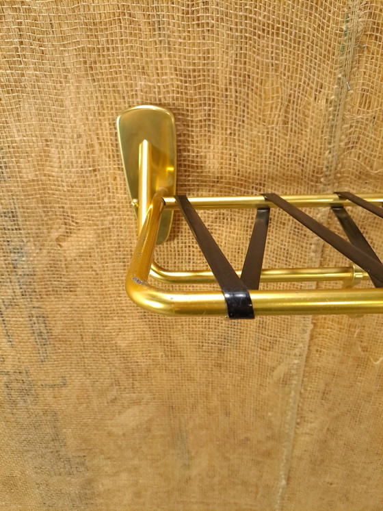 Image 1 of Wall Coat Rack Gold With Hooks And Shelf, No. 2, Wall Coat Rack