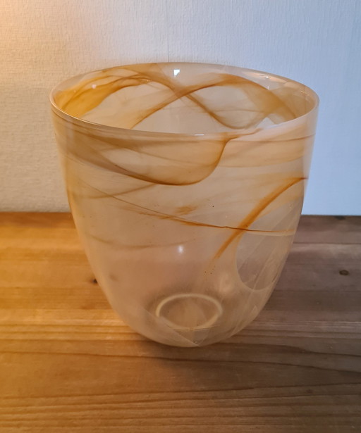  French Vintage Translucent Swirl Glass Vase