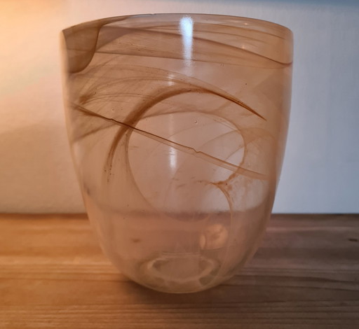  French Vintage Translucent Swirl Glass Vase