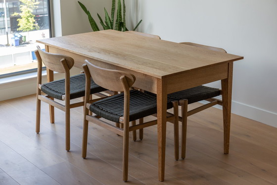 Image 1 of Handgemaakte Eiken Eettafel / Oak Table. Handmade, Oak.