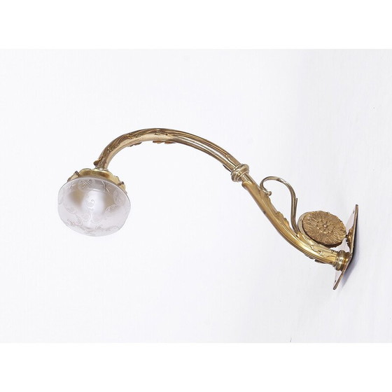 Image 1 of Lampada da parete vintage dorata a fuoco, anni '900