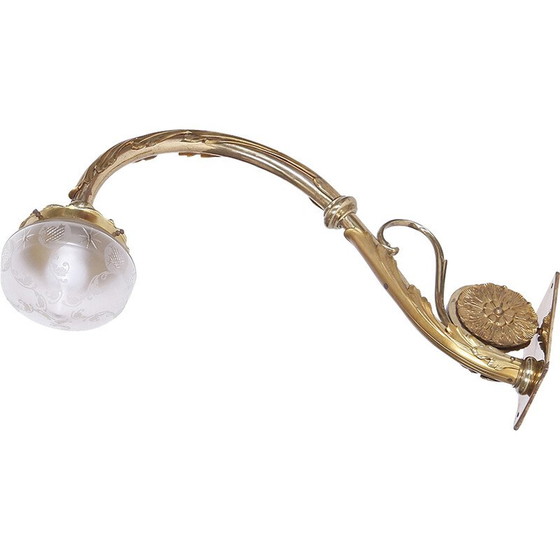 Image 1 of Lampada da parete vintage dorata a fuoco, anni '900