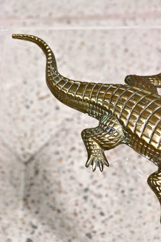 Image 1 of Crocodile vintage en laiton