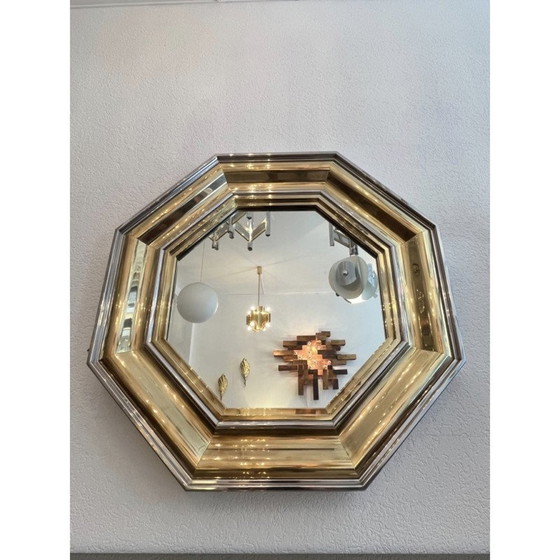 Image 1 of Vintage octagonal mirror by Michel Pigneres and Sandro Petti, France 1970