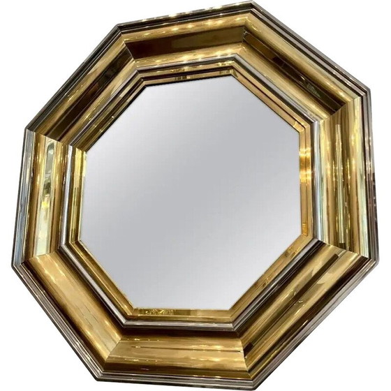 Image 1 of Vintage octagonal mirror by Michel Pigneres and Sandro Petti, France 1970