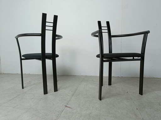 10x Postmodern Italian dining chairs