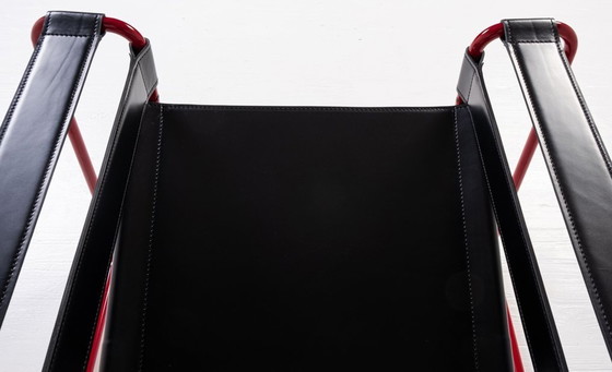 Image 1 of Knoll Wassily B3 Red Matte-New-Unused Series 2024 In Black Leather By Marcel Breuer