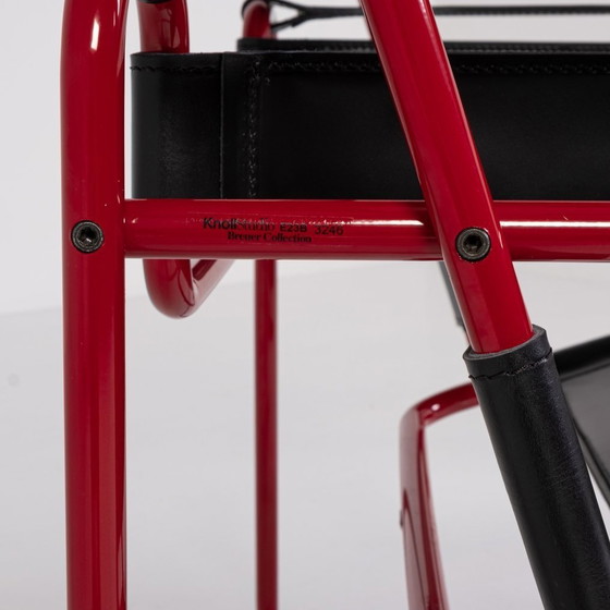 Image 1 of Knoll Wassily B3 Red Matte-New-Unused Series 2024 In Black Leather By Marcel Breuer