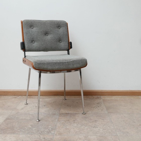 Image 1 of Sedie vintage in pelle e legno curvato di Alain Richard, Francia 1960