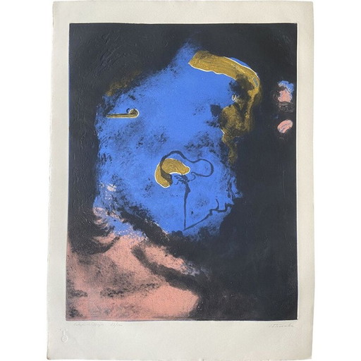 Grabado de carborundo vintage de Juan José Torralba, 1950