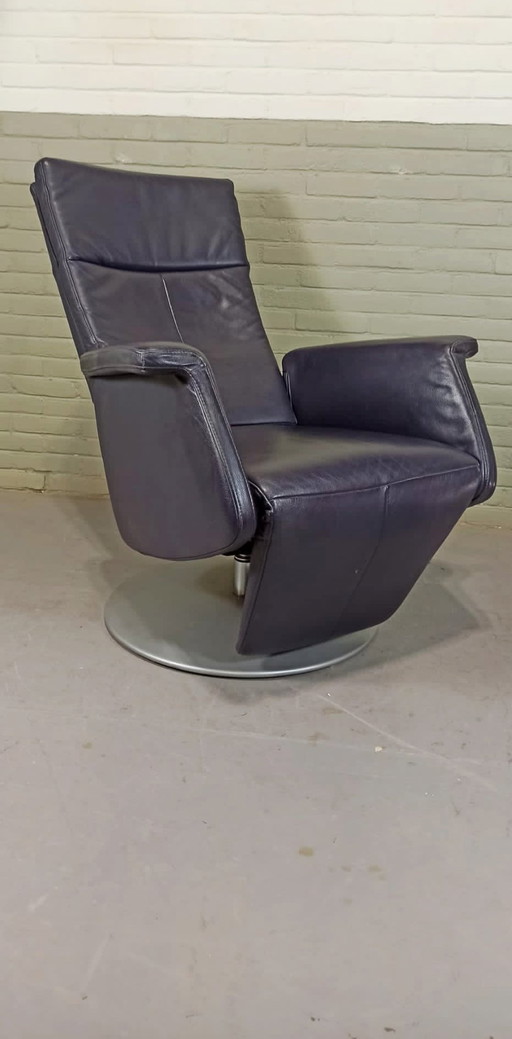 Leather Swivel Recliner Easy Chair 