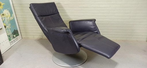 Leather Swivel Recliner Easy Chair 