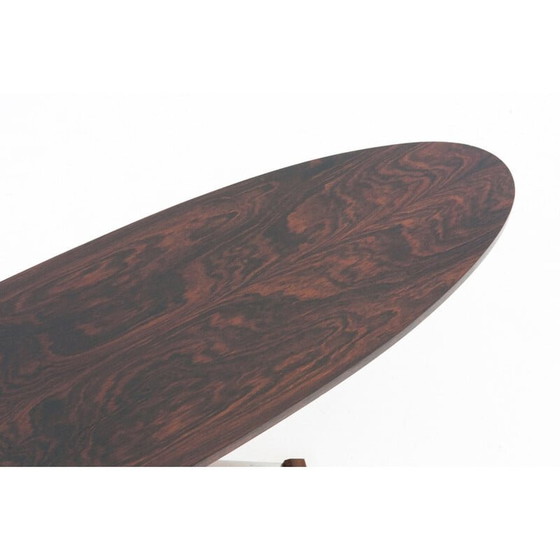 Image 1 of Vintage oval coffee table in iron and rosewood, Italy 1960
