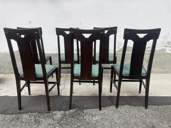 Image 1 of Set Of 6 Art Nouveau Chairs