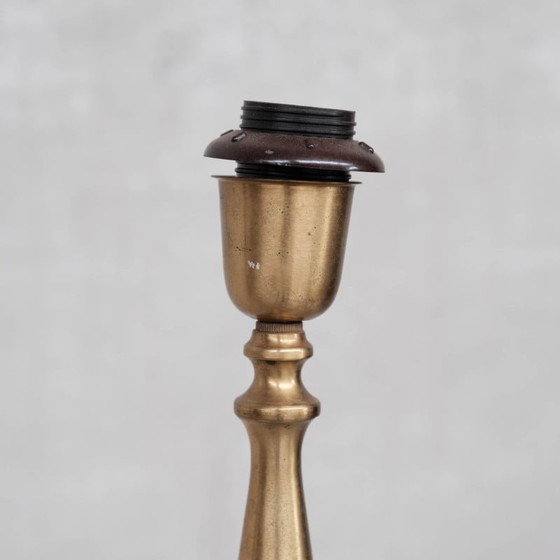 Image 1 of Pair of vintage leather and brass floor lamps by Einar Bäckström, Sweden 1950s